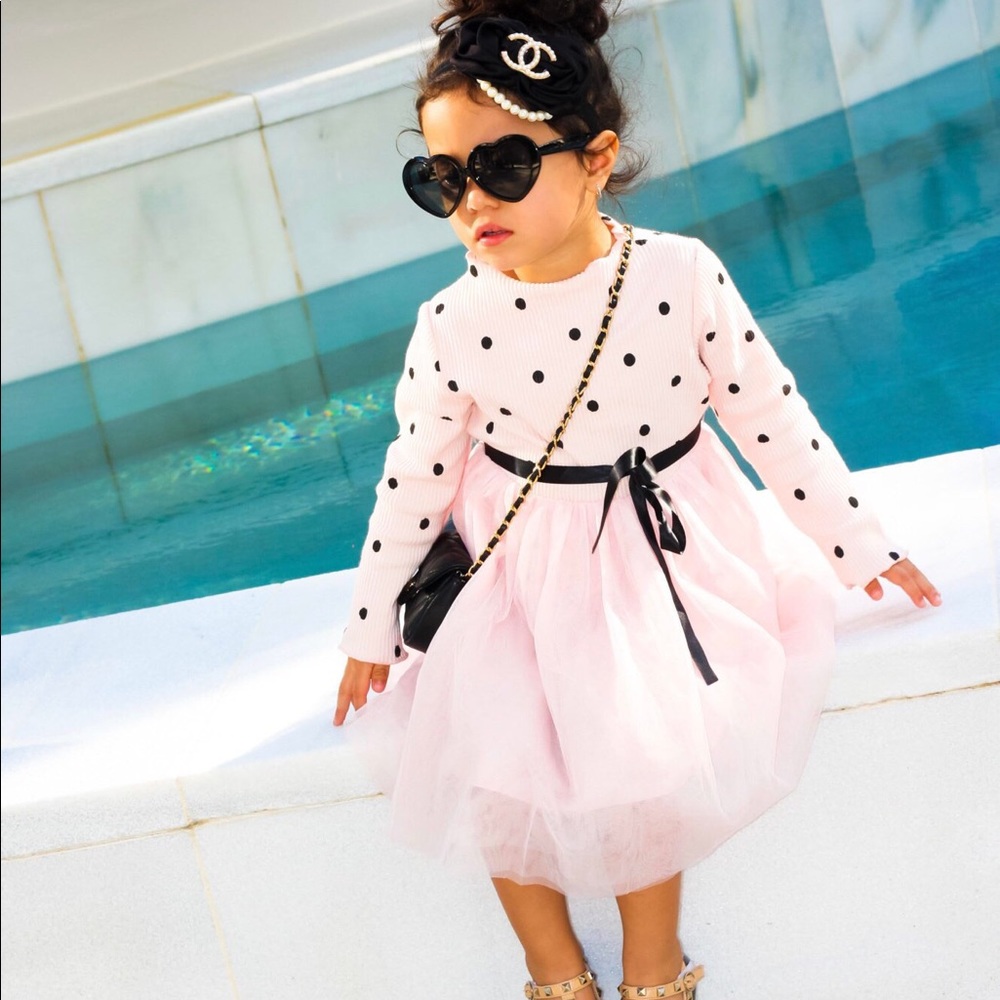 Toddler girls chic polka dot dress